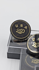 USA 250th Anniversary Obsidian Stone Pin Set OF 5 Badge 1.2″Limited Edition