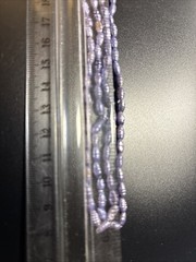 Lavender Color Rice Pearl Necklace Single Strand 34in