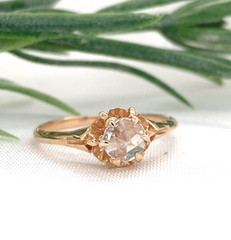 Victorian 14k Yellow Gold .37ct Rose Cut Genuine Natural Diamond Ring (#J7484)