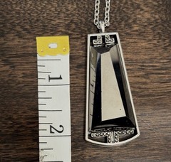 Long Hematite Art Deco Necklace, 34 Inches