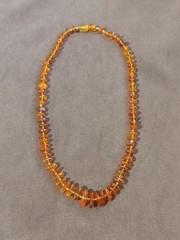 Vintage Natural Amber Necklace 17″ Ukrainian Handmade Jewelry USSR 13g