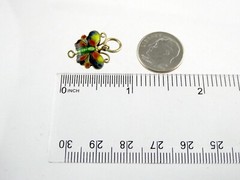 Vintage Gilded Metal Enamel Butterfly Charm or Pendant 1.7g .75 Inch Length