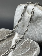 Vintage USSR 925 Silver Rolo Chain Size 21 In Weight 12 g.