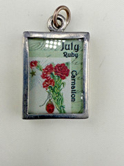 Vintage Lot Charms Silver Tone Double Sided Crown Flowers Lucky