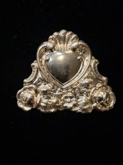 Vintage Heart 22K Gold Plated Brass Stamping for Decoration/Jewelry Making NOS