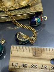 VTG Edgar Berebi Limited Edition Egyptian Faberge Eggs Pendant Necklace W/stand
