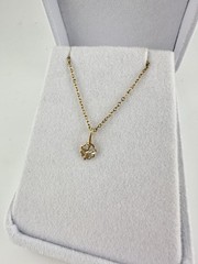 VTG 14k Yellow Gold Solid 4 Leaf Clover Heart Charm Pendant Signed Tiny Read