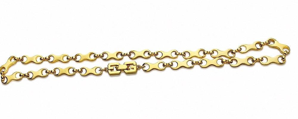 Authentic Givenchy Gold-Tone Link Necklace Vintage Statement PreOwn Excellent