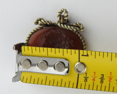 Vintage Carved Presssed Cameo Pendant Brown Mythological FOB Vicotrian