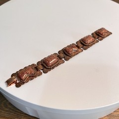 Vintage Copper Glitter Confetti Bracelet & Earrings Set