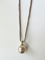 Vtg Majorica 16mm Baroque Faux Pearl 925 Sterling Silver Multi Strand Necklace