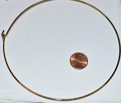 AWESOME METAL CHOKER NECK WIRE ROUND CIRCULAR 14 gauge wire GOLD TONE