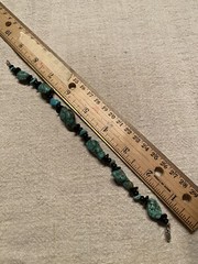 Vintage Turquoise And Hematite Bead Bracelet Claw Clasp