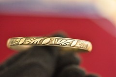 Danecraft Sterling Silver Bangle – Engraved Leaf Design – 2.5″ – 14g Vintage USA
