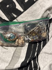 Junk Broken Costume Jewelry For Craft, Repair, Repurpose 2 Ziploc Bags