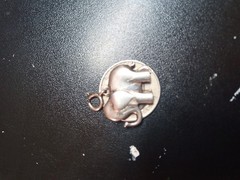 Vintage Sterling Silver LUCKY TRUNK UP Large Figural ELEPHANT Clip On Charm 8g