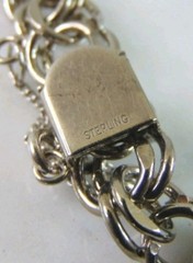 Vintage Sterling Silver Italy Double Link Chain Charm Bracelet