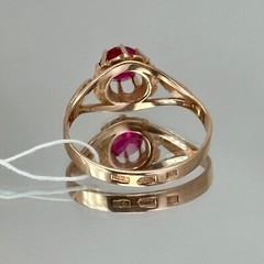 USSR Vintage Original Rose Gold Ruby (lab.made) Ring 583 14K 4.27 g. 12 US