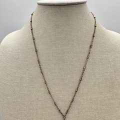 Vintage 90s Rose Gold tone Necklace Layering Chain Moon Pendant Lariat Jewelry