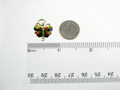 Vintage Gilded Metal Enamel Butterfly Charm or Pendant 1.7g .75 Inch Length