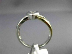 ESTATE .06CT DIAMOND 14KT WHITE & YELLOW GOLD 3D SOLITAIRE HEART FUN RING #15388