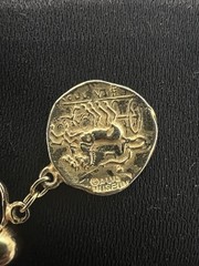 RARE Vintage Museum Replicas GoldTone Greek Coin Drop Earrings Philip II