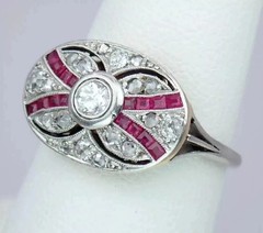 1.23Ct Art Deco Style Lab Created Diamond Wedding Anniversary 925 Silver Ring