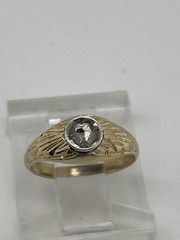 Vintage 14k Yellow Gold .06 Ct Rose Cut Diamond Baby Ring Size 1/2 – 1.4 Grams