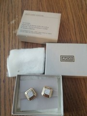Vintage 1984 Avon Pave Earrings. Goldtone. NIB. Clip on