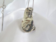 Brutalist Sterling Silver 925 Baroque Pearl Modernist Pendant Necklace