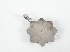 Vintage Sterling Silver 925 Large Carved Sun Moon Face Pendant
