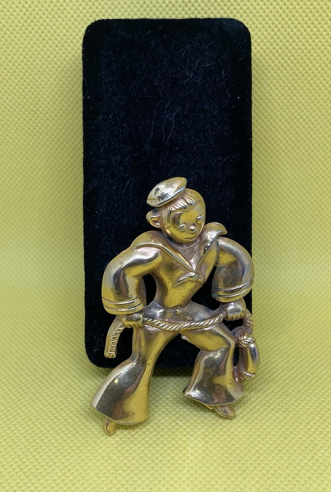 Rare 1940’s Antique Vintage WWII US Navy Sailor Man In Uniform Jewelry Pin