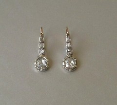 Art Deco Lab-Created Diamond Drop Dangle Wedding Earring 14K White Gold Finish