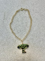 VTG 1994 Dc Comics BATMAN Forever Golden Charm Bracelet 7.5”