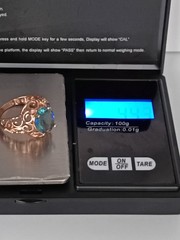 Vintage 1990-s 14 Ct Rolled Gold Aquamarine Ring Size UK P 1/2 US 8 Hallmarked!