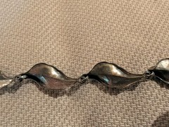 VINTAGE DANECRAFT STERLING SILVER LEAF NECKLACE, 16 GRAMS, SCRAP OR REPAIR