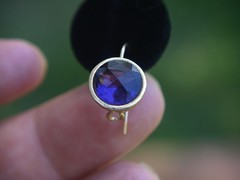 Vintage? Monet Signed Purple Rhinestone Dangle Earrings