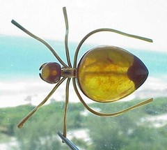 BALTIC AMBER INSECT SPIDER BROOCH GOLD JEWELRY 老琥珀 RUSSIAN USSR SOVIET PIN ORDER