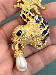 I Am Edgar Berebi my dolphin of the fountain broach Pin Vintage 24k gplate