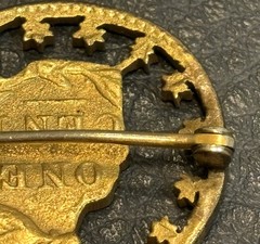 1823 United States Coronet Head Cent Coin Brooch Pin C Clasp Antique Victorian