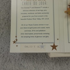 Lunch at the Ritz Earrings Owl Owlio E Olio Clip On Signed Menu Card