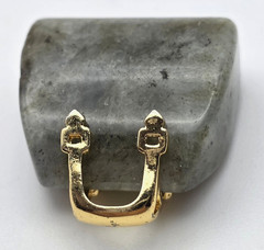 Vintage Gray Agate Handbag Purse Pendant Gold Tone Miniature Stone Charm 27mm