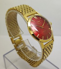 Vintage Hmt Sona Red Dial 17 Jewels Para Shock Mechanical hand winding Watch**