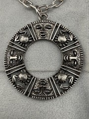 Vintage Sarah Coventry Cancer Zodiac Necklace Talisman Of Love 26″ Signed