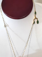 Vintage Rare Collectible c1940s -50s ART 12k gold fill Real Jade Necklace Video