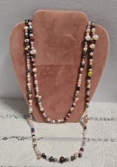 Multi Color Freshwater Pearl Extra Long Cluster Necklace