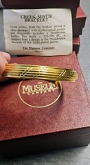 Museum Company Greek Motif Bracelet Gold Plated Pewter With Box And Description