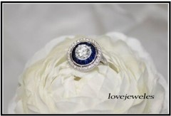 Vintage Art Deco 1.71CT Round Cut Lab-Created Diamond Ring 14K White Gold Finish