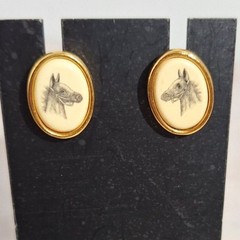 Barlow Vintage Horse Themed Stud Back Pierced Earrings Equestrian Gift For Her