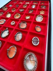 Antique Cameo Brooch Collection. 35 Total